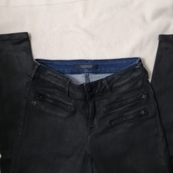 Scotch & Soda Amsterdam Blauw Mid Rise Black Skinny Women Jeans - Picture 2 of 12